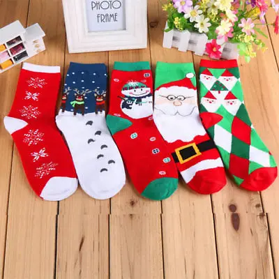 

New Christmas Socks Snowflake Wool Winter Warm Womens Gift Xmas Cute Deer Plush