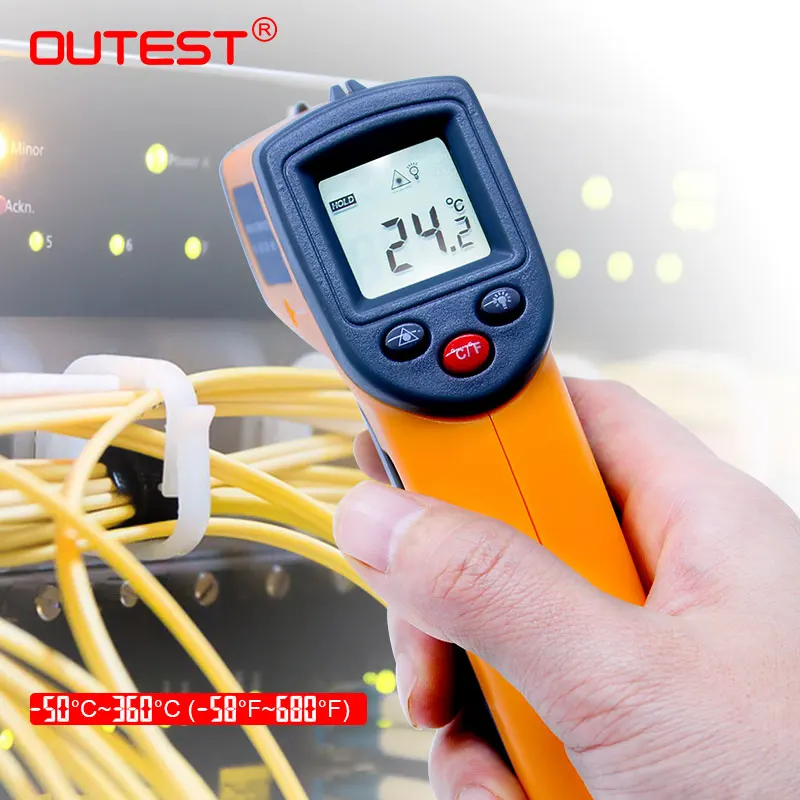 

GS320 Non contact Digital Laser infrared thermometer -50~360C (-58~680F) Themperature Pyrometer IR Laser Point Gun