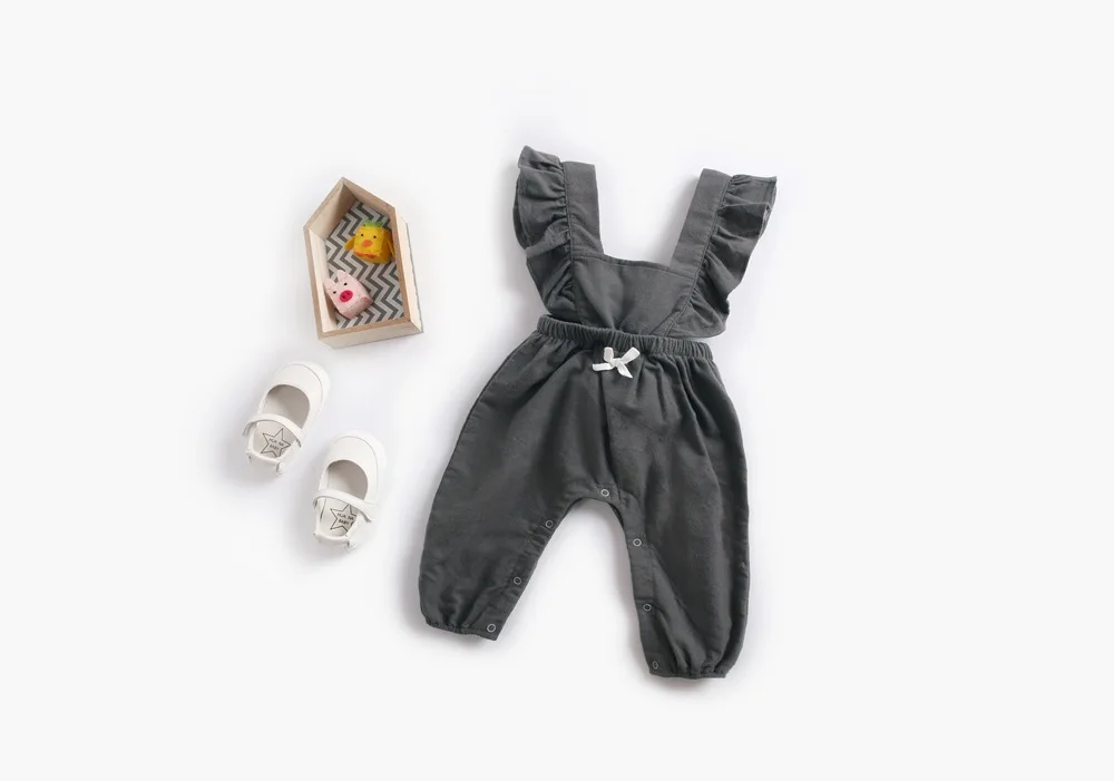 Babies Rompers Kids Autumn Winter Strap Infant Kids Clothing Colorful Long Jumpsuit with Bow Baby Newborn Girls Rompers Clothes