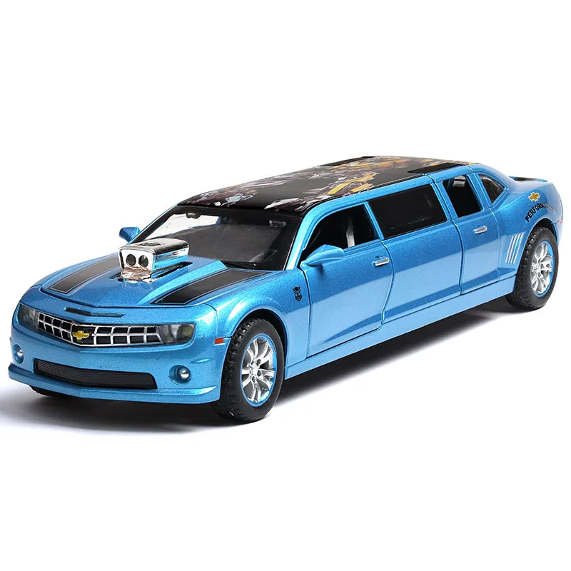 

1:32 Extended Chevrolet Sound and light belt pull-back vehicle simulation alloy car model crafts decoration collection toy tools