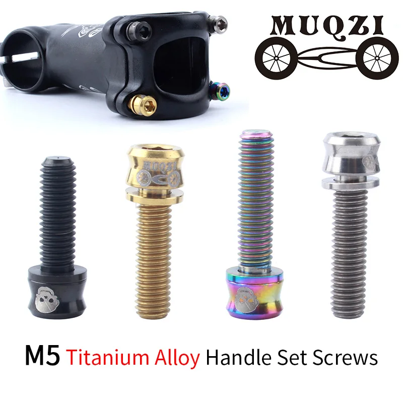 

MUQZI Mountain Bike Road Bike Fixed Gear Fold Bicycle M5*15/17/19 Stem Handlebar Titanium Alloy Screw