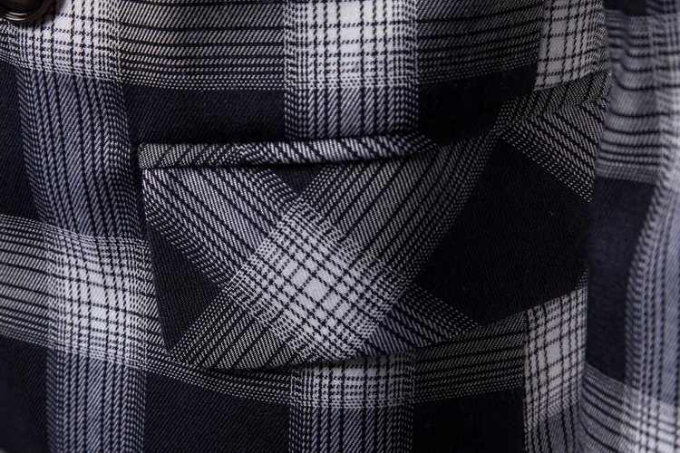 M-4XL осень Для мужчин пиджаки клетчатый шарф воротник зимняя верхняя одежда Smart Повседневное тонкие куртки для мужчин плюс Размеры пальто костюмы Новинка года