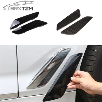 

SRXTZM New 2Pcs For BMW 5 Series G30 2017-2018 Fender Side Air Vent Outlet Cover Trim Decorative Sticker Black ABS Carbon Fiber