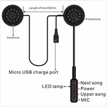 1 Пара мотоциклетный шлем bluetooth-гарнитура, Беспроводной шлем heaphones Связь системы Колонки Hands Free