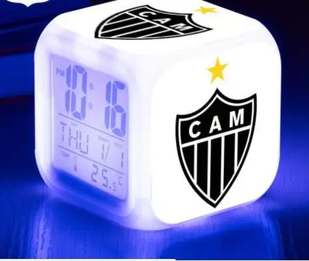 Футбольный клуб Campeonato Brasileiro Ssrie светодиодный Будильник часы Fluminense reloj despertador reveil enfant цвет часы с подсветкой - Цвет: Белый