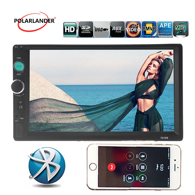 Мультимедийный HD USB Mp5 плеер 2 DIN Авто радио ЖК сенсорный экран 7 дюймов Bluetooth