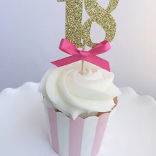 Индивидуальный номер блеск 18th с изображением пирожного на день рожденья топперы для девичника юбилей Свадебные украшения для торта для вечеринки выбор еды