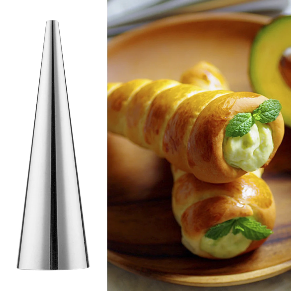 

10pcs/Lot DIY Baking Cone Stainless Steel Spiral Baked Croissants Tubes Horn Pastry Roll Cake Mold Bakeware Kitchen Gadget