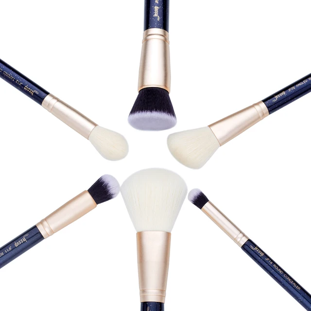 Jessup 6PCS Prussian Blue / Golden Sands Makeup brushes set LARGE POWDER FOUNDATION CONCEALER for face Make up brush 3