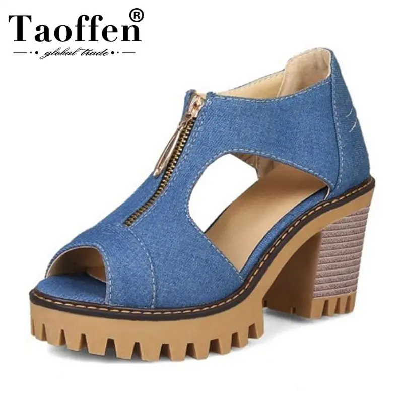 Женские Простые сандалии на платформе Taoffen Клубные босоножки размеров 34-43
