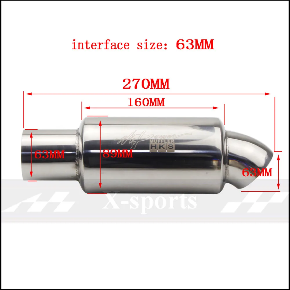 Car Motorcycle Styling Exhaust System Muffler Tail Pipe Tip Universal High Quality Stainless Steel ID 51mm 63mm Free Shipping