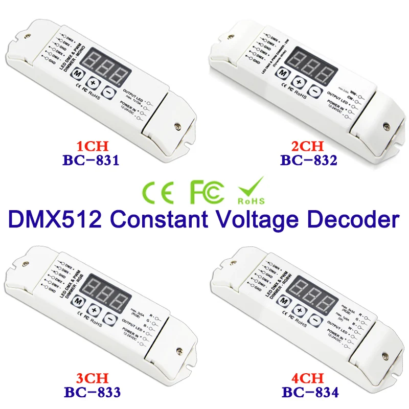 Новое поступление DMX512 постоянного Напряжение декодер 1CH 2CH 3CH 4CH PWM DC12V 24V led RGBW dmx
