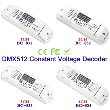 

New arrival DMX512 Constant Voltage Decoder 1CH 2CH 3CH 4CH PWM DC12V-24V led RGBW dmx controller 3-digital-display shows