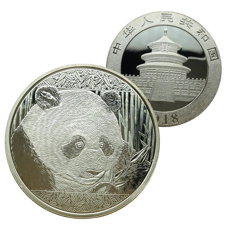 gold-plated cute panda baobao commemorative coins collection art gift OF