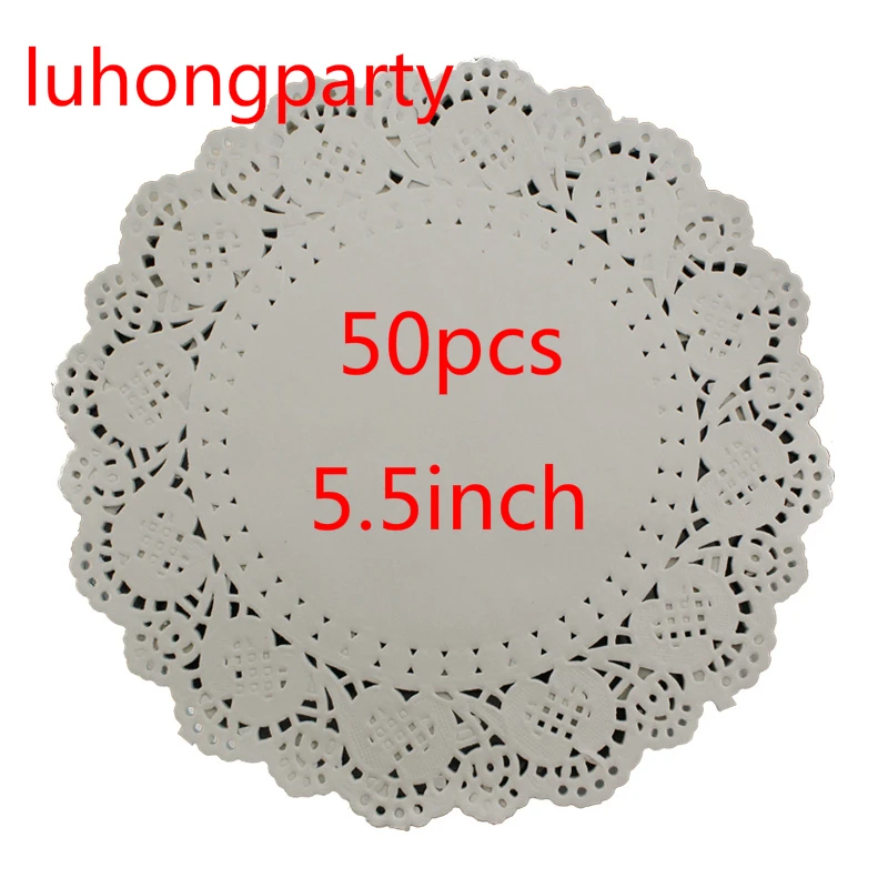 

50Pcs 5.5"=140mm White Round Lace Paper Doilies / Doyleys,Vintage Coasters / Placemat Craft Wedding Christmas Table Decoration