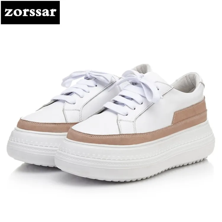 

{Zorssar} Brand 2018 Spring New fashion Women sneakers Casual Flats shoes Comfortable flat platform Shoes Leather womens shoes