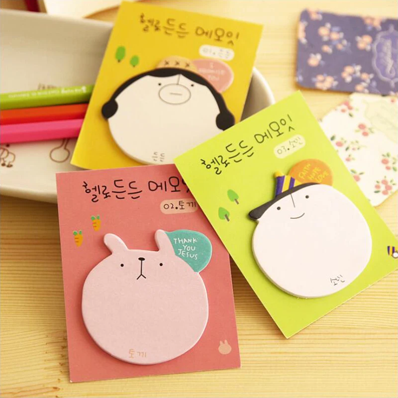 

Color Cartoon Expression Series Self-Adhesive Memo Pad Sticky Notes Office Post Stationery and School Supplies 1PCS/20Sheets