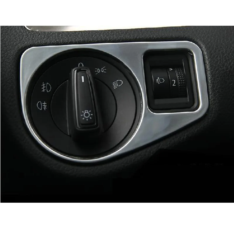 For Volkswagen VW Golf 7 MK7 Car Headlight Switch Cover Stickers Varnished Auto Accessories 1 Pc Car Styling Aluminium Alloy For Volkswagen VW Golf 7 MK7 Car Headlight Switch Cover Stickers Varnished Auto Accessories 1 Pc Car Styling Aluminium Alloy