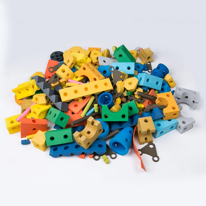 

Foam Building Blocks 233 Pieces EVA Foam Building Brick Various Colors Shapes Sizes Creative Educational Toy for Kids Children