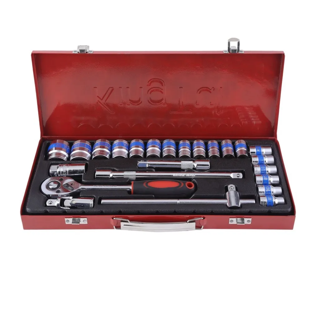 

OUTAD 24PCS 1/2 Inch Car Repair Tool Drive Set Nuts Ratchet Socket Spark Plug Inserts Set Home Appliances Auto Repair Tools