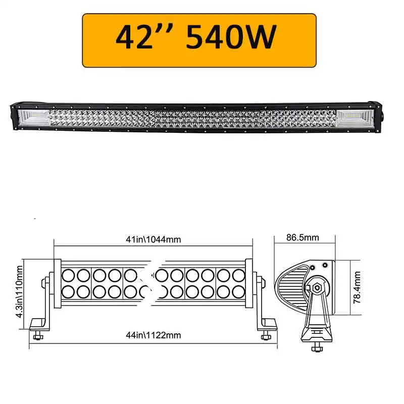 Auxtings 7D светодиодный светильник 2" 32" 4" 52" дюймов 12 В 24 в прямой светодиодный светильник бар рабочий светильник 4x4 грузовик ATV крыша автомобиля внедорожный вождение - Цвет: 540W no wiring