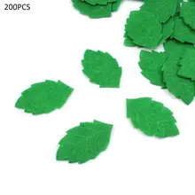 200 шт Зеленые Листья Лист открыток украшения Швейное Ремесло «сделай сам» Войлок ручной работы аппликация наклейки на стену 30 мм