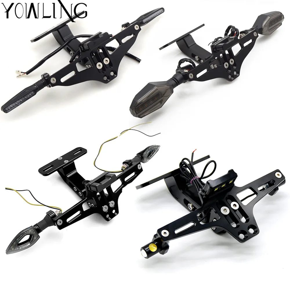 

For BMW R1200GS ADV F800GS F700GS CRF1000L Africa Twin CRF1000 Motorcycle License Plate Frame Bracket Mount Tag Holder LED light