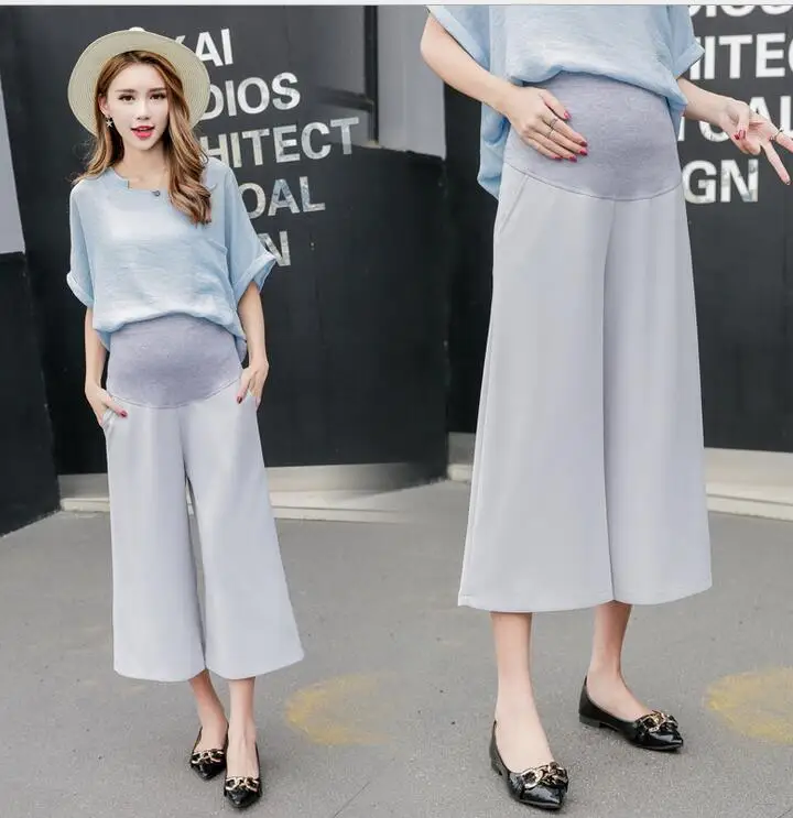 2018 Brand Summer New Elastic Waist Maternity Pants Trousers Pregnant