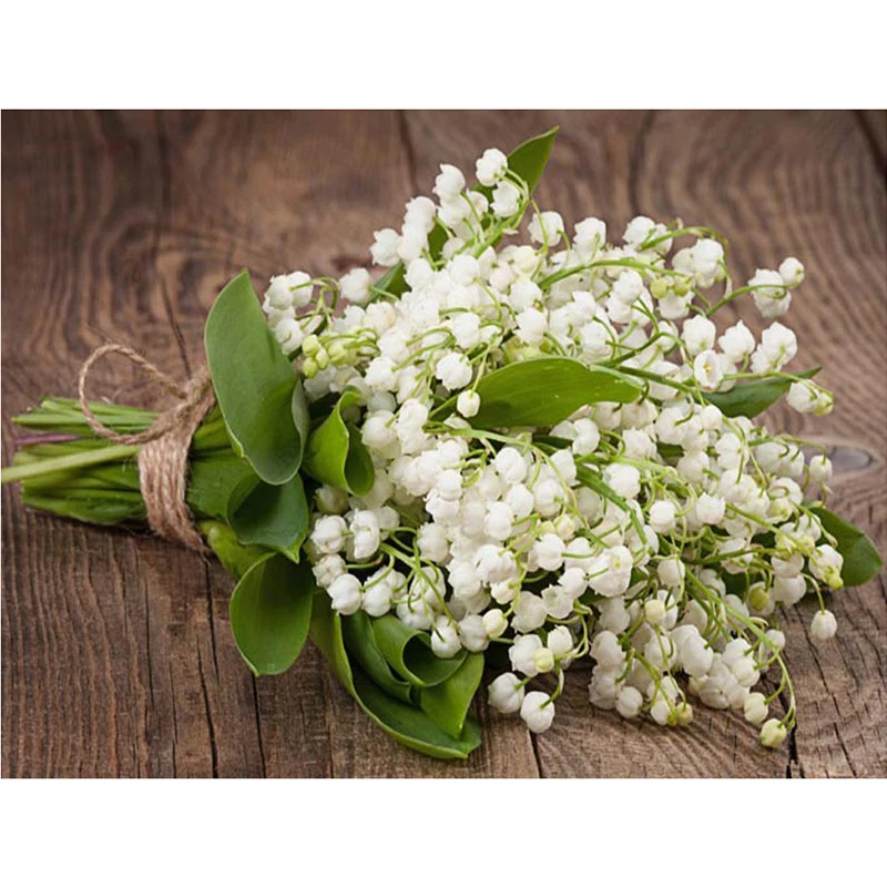 DIY Diamond Painting Embroidery Lily of the valley Flowers Decorative Vase Pictures of Rhinestones Hobbies Crafts Wedding Decor