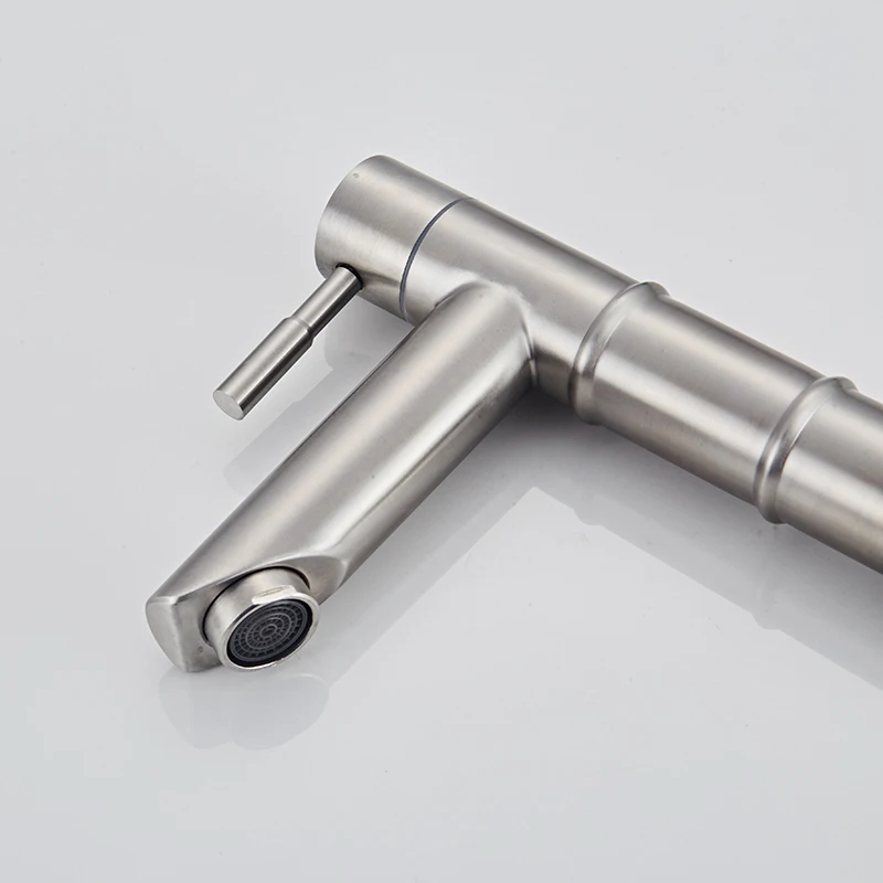 SRJ 304 Stainless Steel Bathroom Faucet Deck Mounted Sink Brushed Basin Faucet Kitchen Single Cold Water Silver Faucet SRJ 304 Stainless Steel Bathroom Faucet Deck Mounted Sink Brushed Basin Faucet Kitchen Single Cold Water Silver Faucet