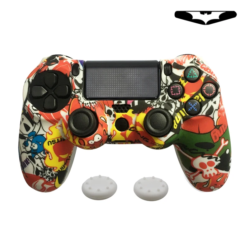 18 цветов мягкий силиконовый резиновый кожаный чехол для PS4 Геймпад защитный чехол для sony Play Station4 Pro тонкий контроллер Камуфляжный стиль