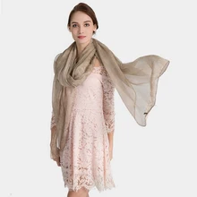 

2018 Women Silk Scarf Soft Smooth Solid Color Long Shawl Lady Summer Beach Cover-Up Wraps Sun-Protective Scarves 150*200cm