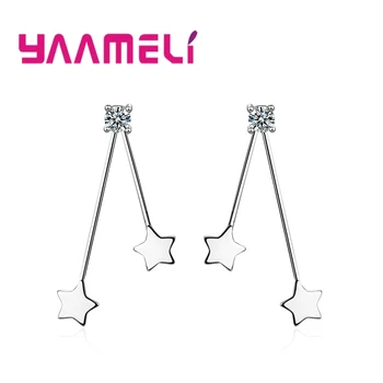 

Top Quality 925 Silver Jewelry Star Shape Earrings For Women Girl Fashion Casual Birthday Dance Party Accesories Accessories