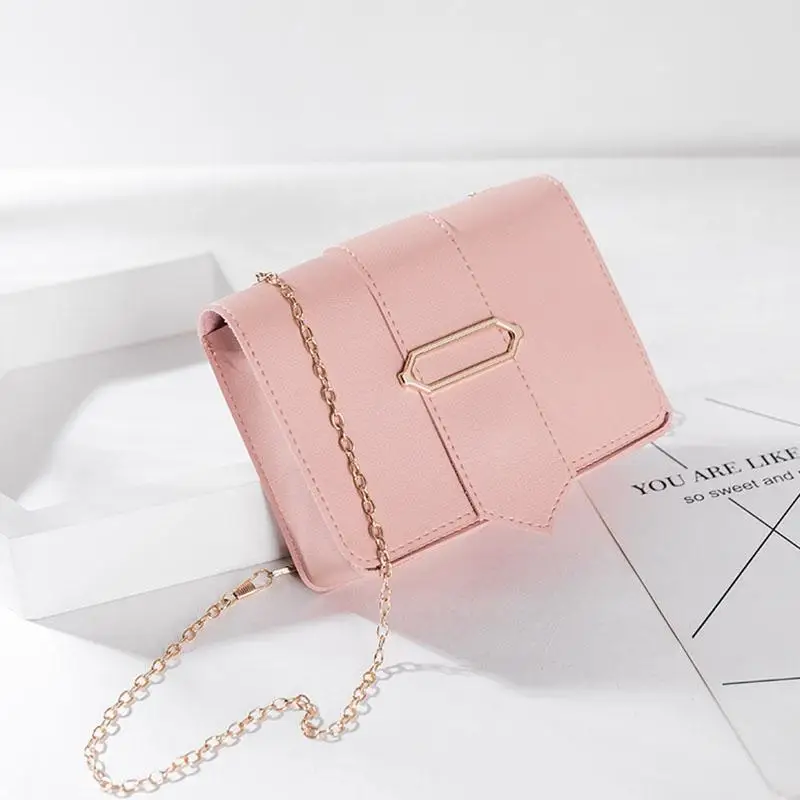 Women Fashion shoulder bag High Quality Leather Messenger Bag Mini Casual Chain Design Crossbody Bags Mini Mobile Phone Handbags