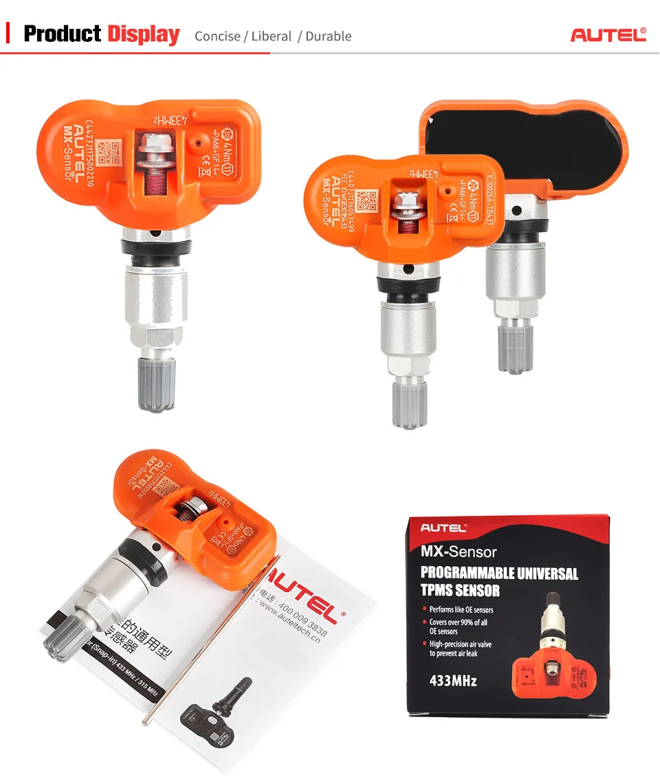 Новые autel MaxiTPMS PAD TPMS сенсор Программирование аксессуар устройства и autel 2 в 1 mx-сенсор 433 МГц 315 МГц Универсальный программист