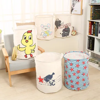 

New Large Laundry Bag Clothes Storage Baskets Home Clothes Print Bags Kids Toy Storage Household Folding Laundry Basket