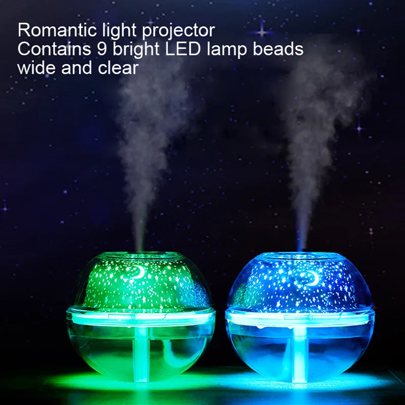 Preise USB Kristall nacht lampe projektor 500ml luftbefeuchter Desktop Aroma diffusor ultraschall nebel maker LED nacht licht für home