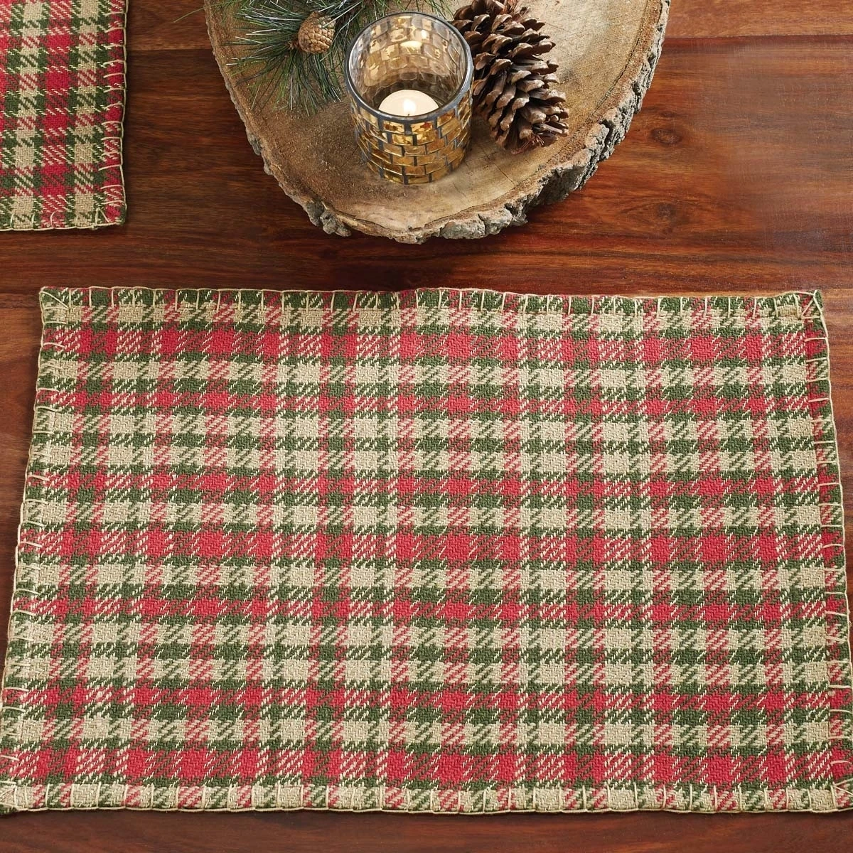 Seasonal Tabletop & Kitchen Claren Red Placemat Set of 6 (2)