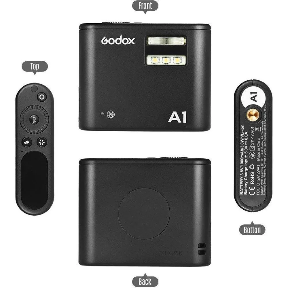 Godox A1 смартфон вспышка 2,4G Беспроводная вспышка со встроенным аккумулятором для синхронизации камеры телефона с Godox X для IPhone