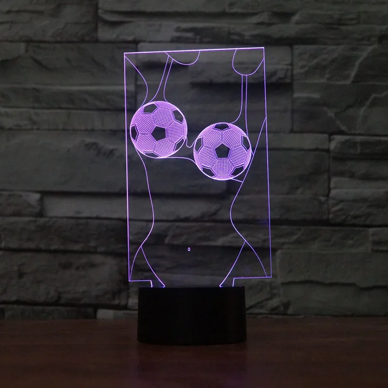 

3D LED Football girl Table Lamp Touch Switch Decorative lighting Atmosphere Colorful USB Luminaria Night Light Remote Control