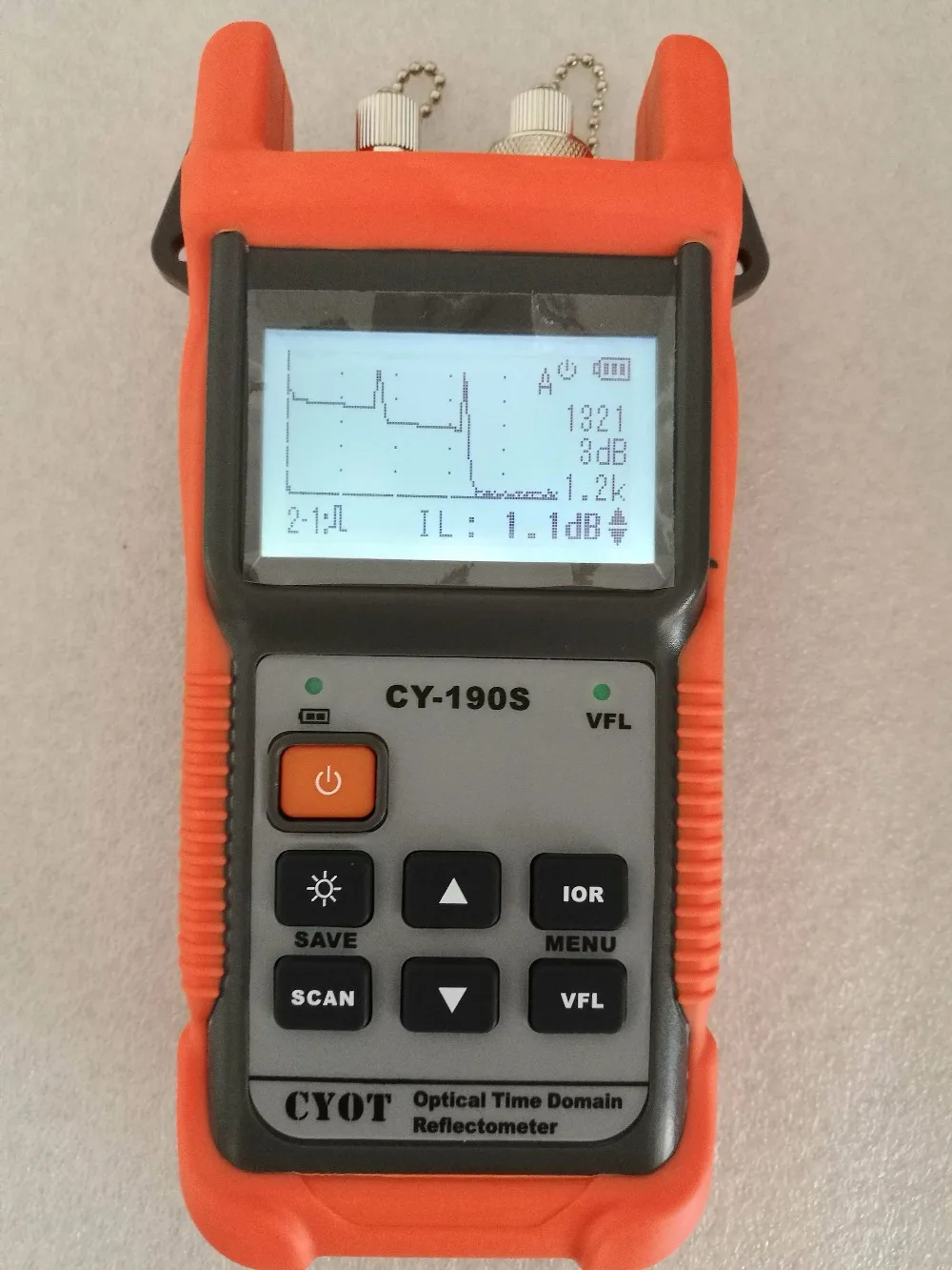 Английский OTDR CY190S оптический временной домен рефлектометр SM 60KM 1310nm + 1mW VFL