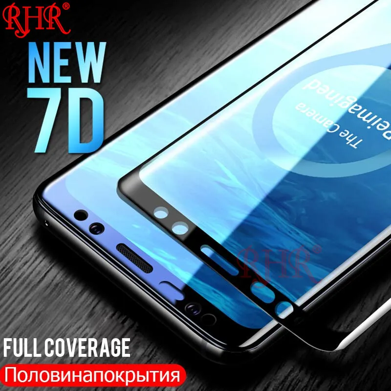 

RHR 7D Full Curved Tempered Glass For Samsung Galaxy S9 S8 Plus S6 S7 Edge Screen Protector On The For Samsung Note8 Note 9 Film