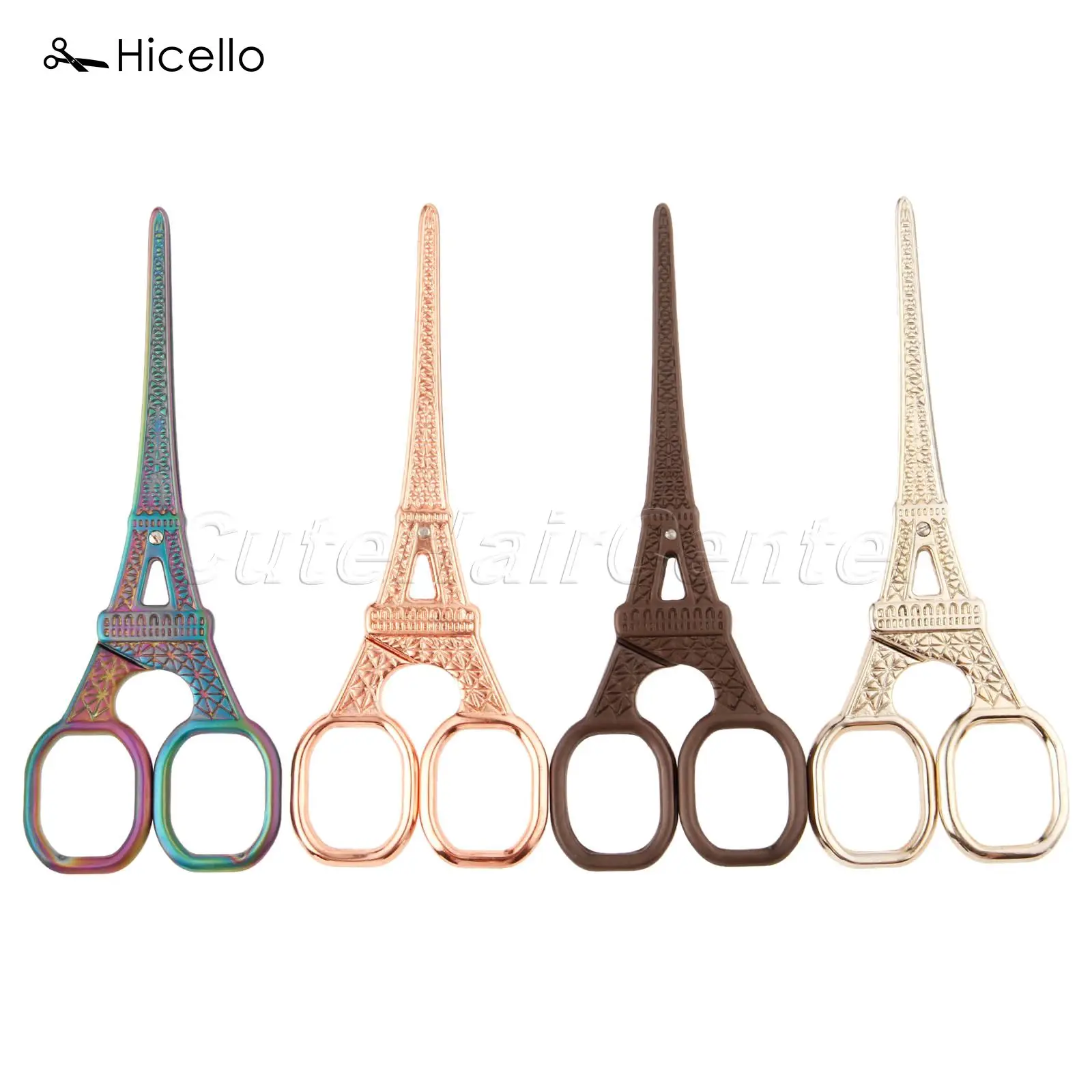 

Hicello 1PC Tailor's Sewing Scissor Vintage European Handicrafts Fabric DIY Accessories Eiffel Tower Pray Paris Scissor 14x5.3cm