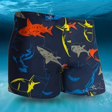 Red Sharks Print Men Male Swimming Trunks Briefs Boxer Shorts Bathing Suit Swimwear Swimsuit Swim Pool Pants Beach Swim Wear men contrast panel letter print swim briefs
