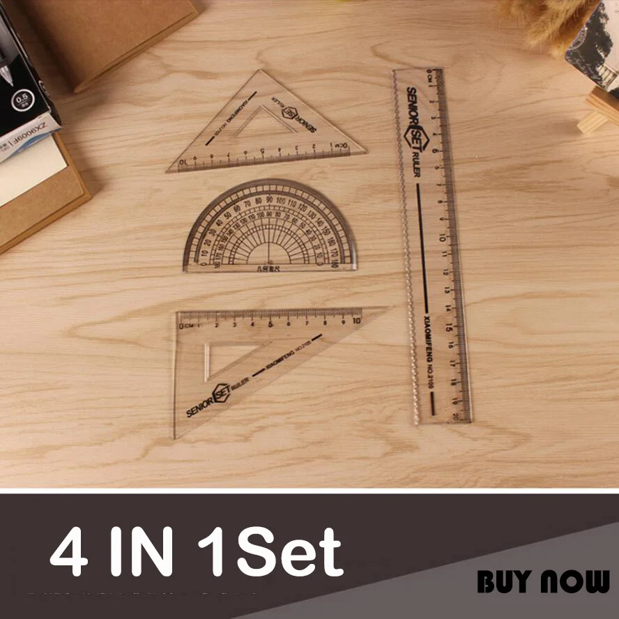 4 in1 set ruler Exam rule Office and school supplies PCV length measurement tool Ruler for | Канцтовары для офиса и дома
