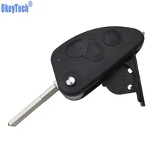 OkeyTech Flip Remote Key Case for ALFA ROMEO 147 156 166 GT 3 Buttons Uncut Blade Blank Replacement Key Shell Keyless Fob Cover