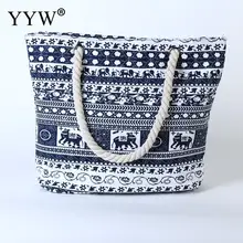Nueva llegada mujeres lona hombro bolsa de playa de poliéster mujer Casual Tote compras grandes bolsa azul mensajero Bolsos doss
