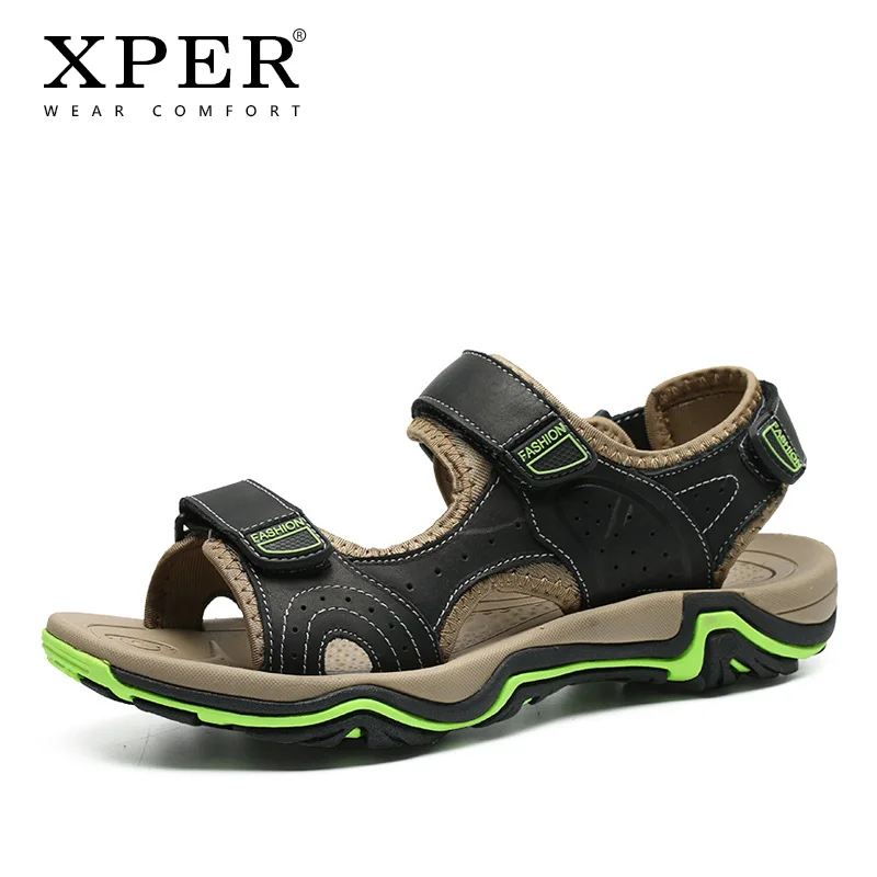 

2019 New Brand Fashion Genuine Leather Sandals Men Beach Shoes Leisure Summer Footwear Male Slipper Zapatos de hombre #XP003