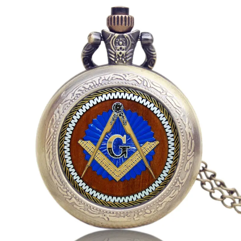 Стеклянный купол дизайн масонский Freemason Freemasonry тематические карманные часы с цепочкой ожерелье элементы