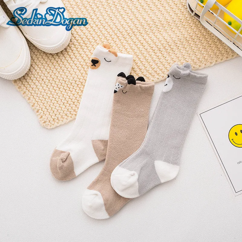 

SeckinDogan 3Pairs\Lot Baby Socks Cartoon Baby Boy Girl Socks Cotton Soft Infant Socks Fashion Autumn Color Non-Slip Socks